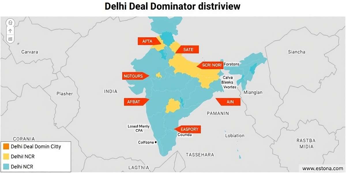 Delhi Deal Dominator player distribution map showing highest concentration in Delhi NCR and major Indian cities
